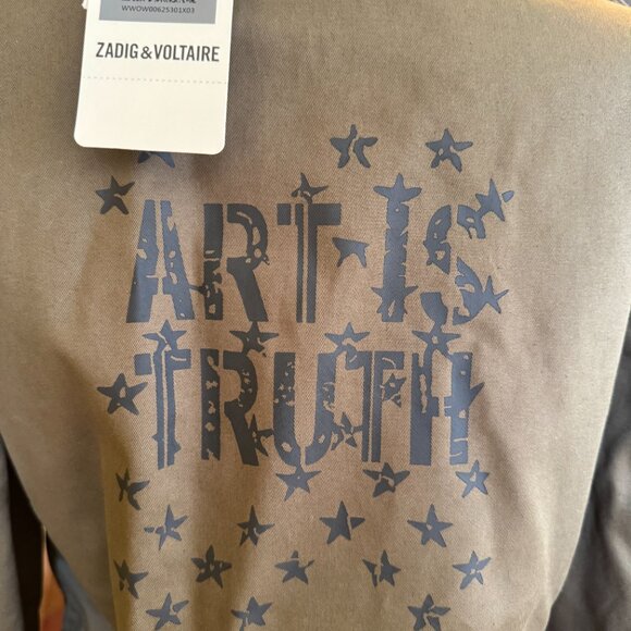 🔥 ZADIG & VOLTAIRE “ART IS TRUTH” Military Jacket – Size S – NWT 🔥 - Picture 8 of 10